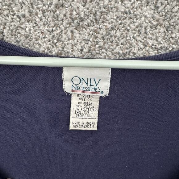 Henley Top Womens Plus 4X Romantic Grandmacore Cottagecore Lace Detail Soft Cozy - Picture 6 of 7